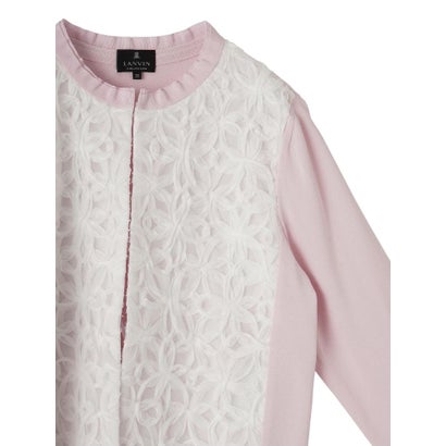 ランバン コレクション LANVIN COLLECTION 16ゲージレースデザインカーディガン （ライトピンク）｜詳細画像