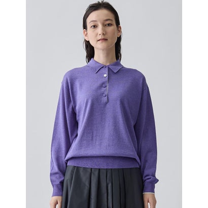 ランバン コレクション LANVIN COLLECTION ポロシャツデザイン プルオーバーニット （ブルー）｜詳細画像