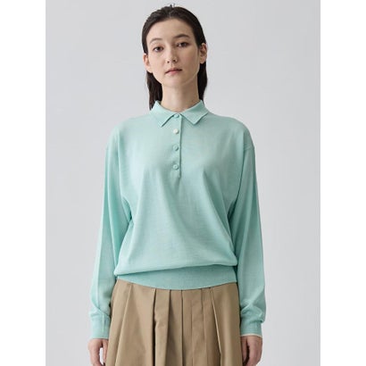 ランバン コレクション LANVIN COLLECTION ポロシャツデザイン プルオーバーニット （ブルー）｜詳細画像