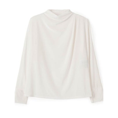 ランバン コレクション LANVIN COLLECTION シアーベロア タックスリーブトップス （ホワイト）｜詳細画像