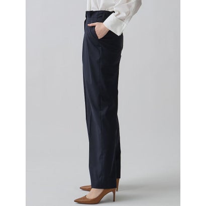 ランバン コレクション LANVIN COLLECTION ウエストメロー ストレートタックパンツ （ダークブラウン）｜詳細画像