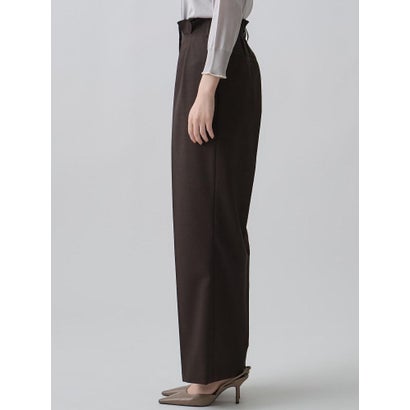 ランバン コレクション LANVIN COLLECTION ウエストメロー ストレートタックパンツ （ダークブラウン）｜詳細画像