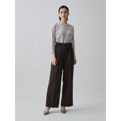 ランバン コレクション LANVIN COLLECTION ウエストメロー ストレートタックパンツ （ネイビー）｜詳細画像