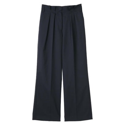 ランバン コレクション LANVIN COLLECTION ウエストメロー ストレートタックパンツ （ネイビー）｜詳細画像