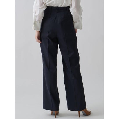 ランバン コレクション LANVIN COLLECTION ウエストメロー ストレートタックパンツ （ネイビー）｜詳細画像