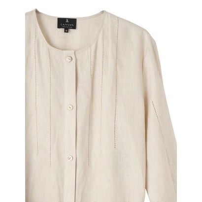 ランバン コレクション LANVIN COLLECTION ノーカラー・ロングワンピース （ベージュ）｜詳細画像