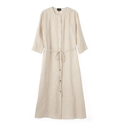 ランバン コレクション LANVIN COLLECTION ノーカラー・ロングワンピース （ベージュ）｜詳細画像