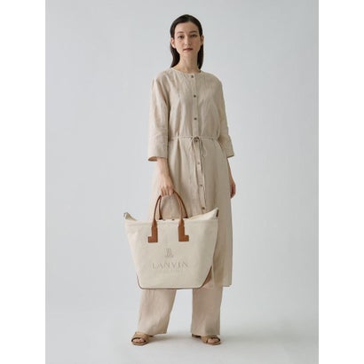 ランバン コレクション LANVIN COLLECTION ノーカラー・ロングワンピース （ベージュ）｜詳細画像