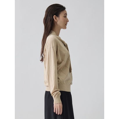 ランバン コレクション LANVIN COLLECTION 16ゲージアイレット柄ニット （ライトブルー）｜詳細画像