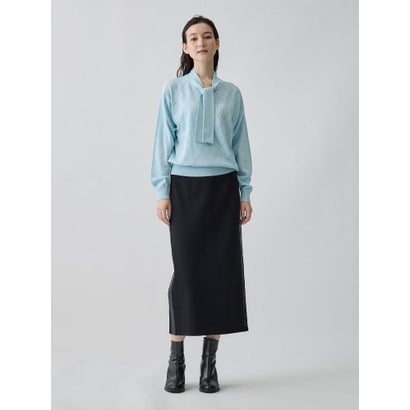 ランバン コレクション LANVIN COLLECTION 16ゲージアイレット柄ニット （ラベンダー）｜詳細画像
