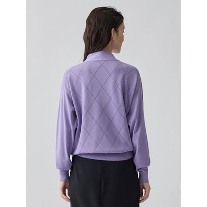 ランバン コレクション LANVIN COLLECTION 16ゲージアイレット柄ニット （ベージュ）｜詳細画像