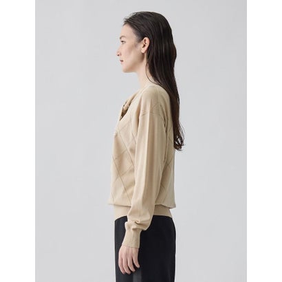 ランバン コレクション LANVIN COLLECTION 16ゲージアイレット柄ニット （ベージュ）｜詳細画像