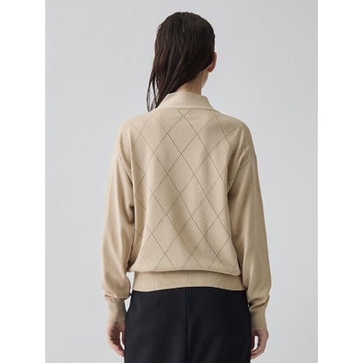 ランバン コレクション LANVIN COLLECTION 16ゲージアイレット柄ニット （ベージュ）｜詳細画像