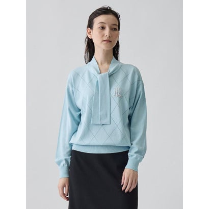 ランバン コレクション LANVIN COLLECTION 16ゲージアイレット柄ニット （ベージュ）｜詳細画像