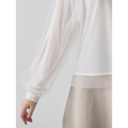 ランバン コレクション LANVIN COLLECTION シアージャージカットソー （オフホワイト）｜詳細画像