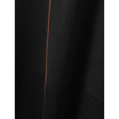 ランバン コレクション LANVIN COLLECTION シルク100% 袋インターシャライン プルオーバー （ブラック）｜詳細画像