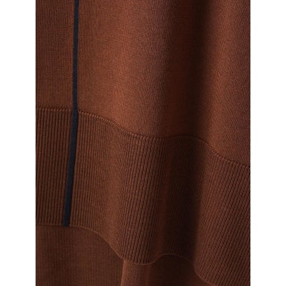 ランバン コレクション LANVIN COLLECTION シルク100% 袋インターシャライン プルオーバー （ブラウン）｜詳細画像