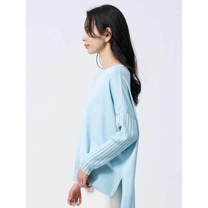 ランバン コレクション LANVIN COLLECTION シルク100% 袋インターシャライン プルオーバー （ブラウン）｜詳細画像