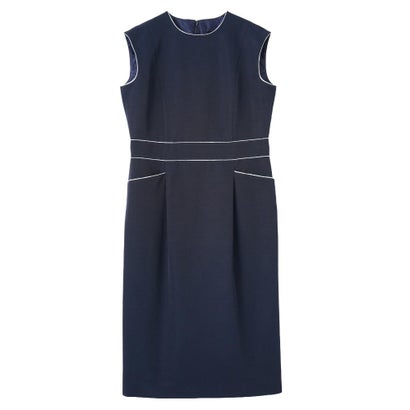 ランバン コレクション LANVIN COLLECTION グログラン後染ワンピース （ネイビー）｜詳細画像