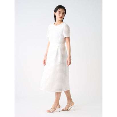 ランバン コレクション LANVIN COLLECTION シースルーボーダードレス （オフホワイト）｜詳細画像