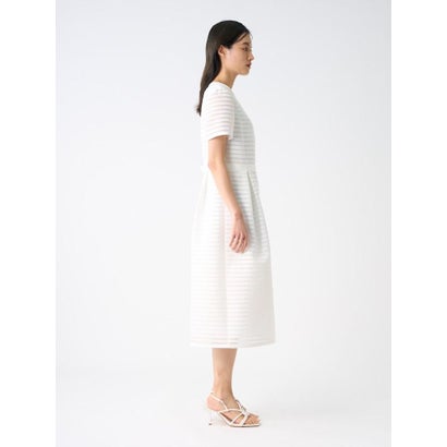 ランバン コレクション LANVIN COLLECTION シースルーボーダードレス （オフホワイト）｜詳細画像