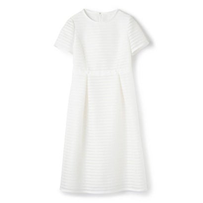 ランバン コレクション LANVIN COLLECTION シースルーボーダードレス （オフホワイト）｜詳細画像