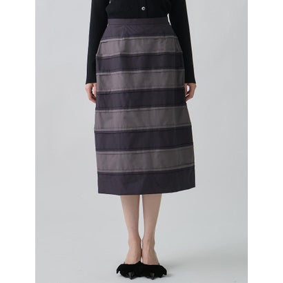 ランバン コレクション LANVIN COLLECTION パウダータッチボーダーデザインスカート （レッド系その他）｜詳細画像