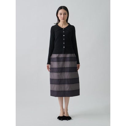 ランバン コレクション LANVIN COLLECTION パウダータッチボーダーデザインスカート （レッド系その他）｜詳細画像