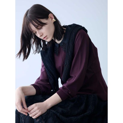 ランバン コレクション LANVIN COLLECTION ドライタッチ ドレープカットソー （ブラック）｜詳細画像