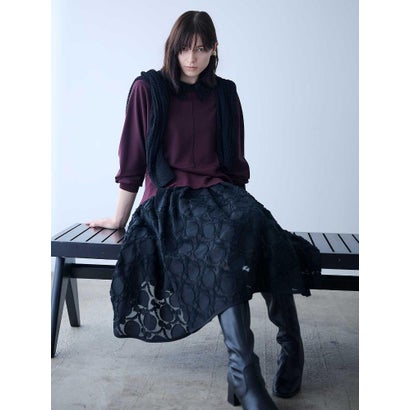 ランバン コレクション LANVIN COLLECTION ドライタッチ ドレープカットソー （レッド系その他）｜詳細画像