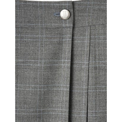 ランバン コレクション LANVIN COLLECTION INTESAグレンチェック アシンメトリー巻きスカート （レッド系その他）｜詳細画像