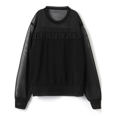 ランバン コレクション LANVIN COLLECTION シアーナイロンカットソー （ブラック）｜詳細画像