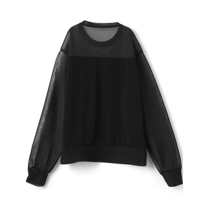 ランバン コレクション LANVIN COLLECTION シアーナイロンカットソー （ブラック）｜詳細画像