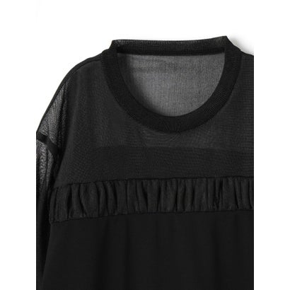 ランバン コレクション LANVIN COLLECTION シアーナイロンカットソー （ブラック）｜詳細画像
