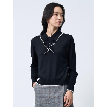 ランバン コレクション LANVIN COLLECTION 新潟五泉(ごせん)製ニットソー （ブラック）｜詳細画像