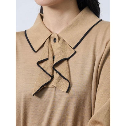 ランバン コレクション LANVIN COLLECTION 新潟五泉(ごせん)製ニットソー （キャメル）｜詳細画像