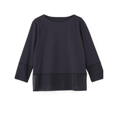 ランバン コレクション LANVIN COLLECTION シアー切り替えカットソー （ネイビー）｜詳細画像