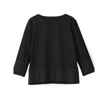 ランバン コレクション LANVIN COLLECTION シアー切り替えカットソー （ブラック）｜詳細画像