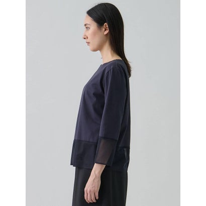 ランバン コレクション LANVIN COLLECTION シアー切り替えカットソー （ブラック）｜詳細画像