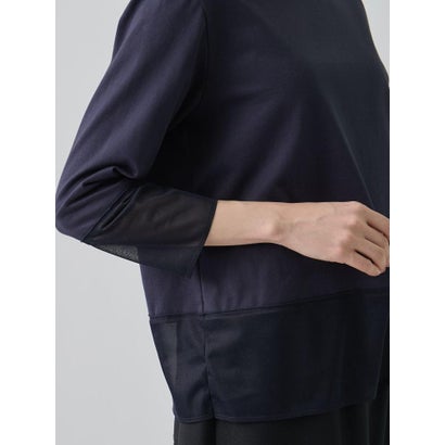 ランバン コレクション LANVIN COLLECTION シアー切り替えカットソー （ブラック）｜詳細画像