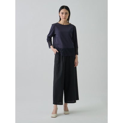 ランバン コレクション LANVIN COLLECTION シアー切り替えカットソー （ブラック）｜詳細画像