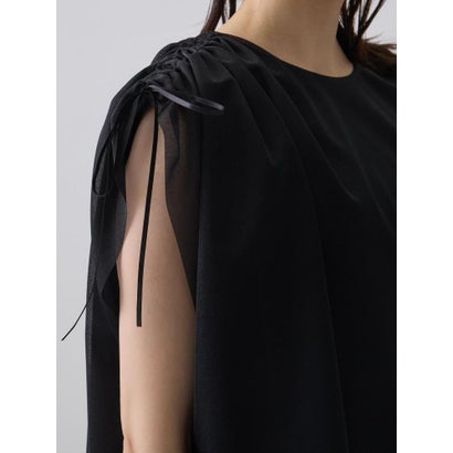 ランバン コレクション LANVIN COLLECTION マントドッキング ブラウス風カットソー （ブラック）｜詳細画像
