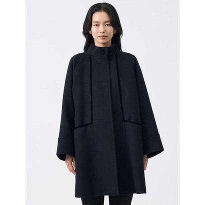 シャルムビーバー加工 ハイスタンドカラーコート （ブルー）｜詳細画像