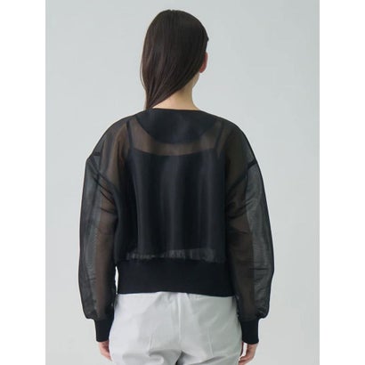 ランバン コレクション LANVIN COLLECTION シアーダンボールニットブルゾン （ブラック）｜詳細画像