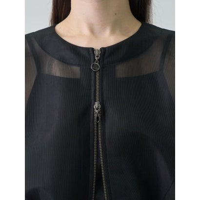 ランバン コレクション LANVIN COLLECTION シアーダンボールニットブルゾン （ブラック）｜詳細画像