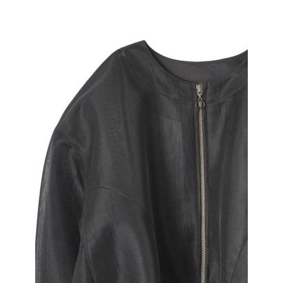 ランバン コレクション LANVIN COLLECTION シアーダンボールニットブルゾン （ブラック）｜詳細画像