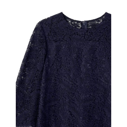ランバン コレクション LANVIN COLLECTION レースチュール切替えワンピース （ネイビー）｜詳細画像