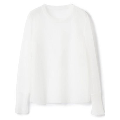 ランバン コレクション LANVIN COLLECTION シアーナイロンカットソー （ホワイト）｜詳細画像