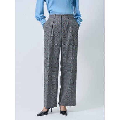 ランバン コレクション LANVIN COLLECTION INTESAグレンチェック センタープレスパンツ （レッド系その他）｜詳細画像
