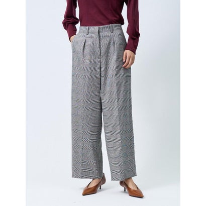 ランバン コレクション LANVIN COLLECTION INTESAグレンチェック センタープレスパンツ （レッド系その他）｜詳細画像